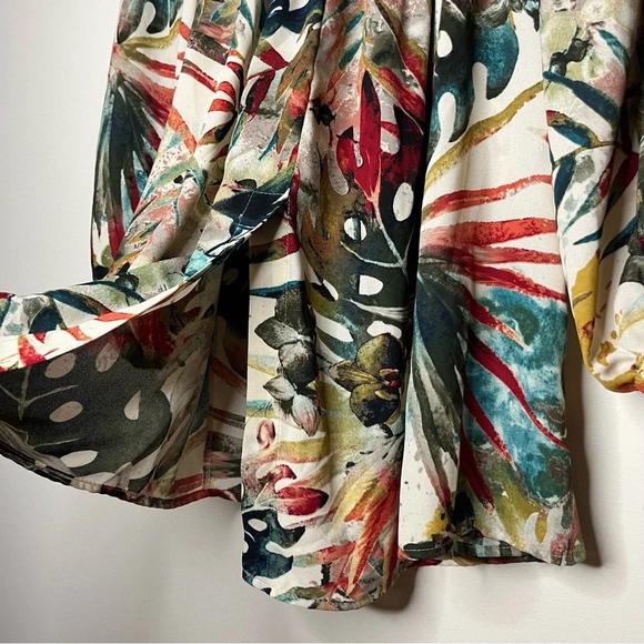 ARIELLA Boho Floral Colorful Lightweight Breezy Flowy Off Shoulder Top Blouse - Picture 7 of 8